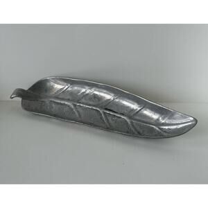 Vintage Aluminum Leaf Vegetable Tray B&B St Paul Minn 19"x5"